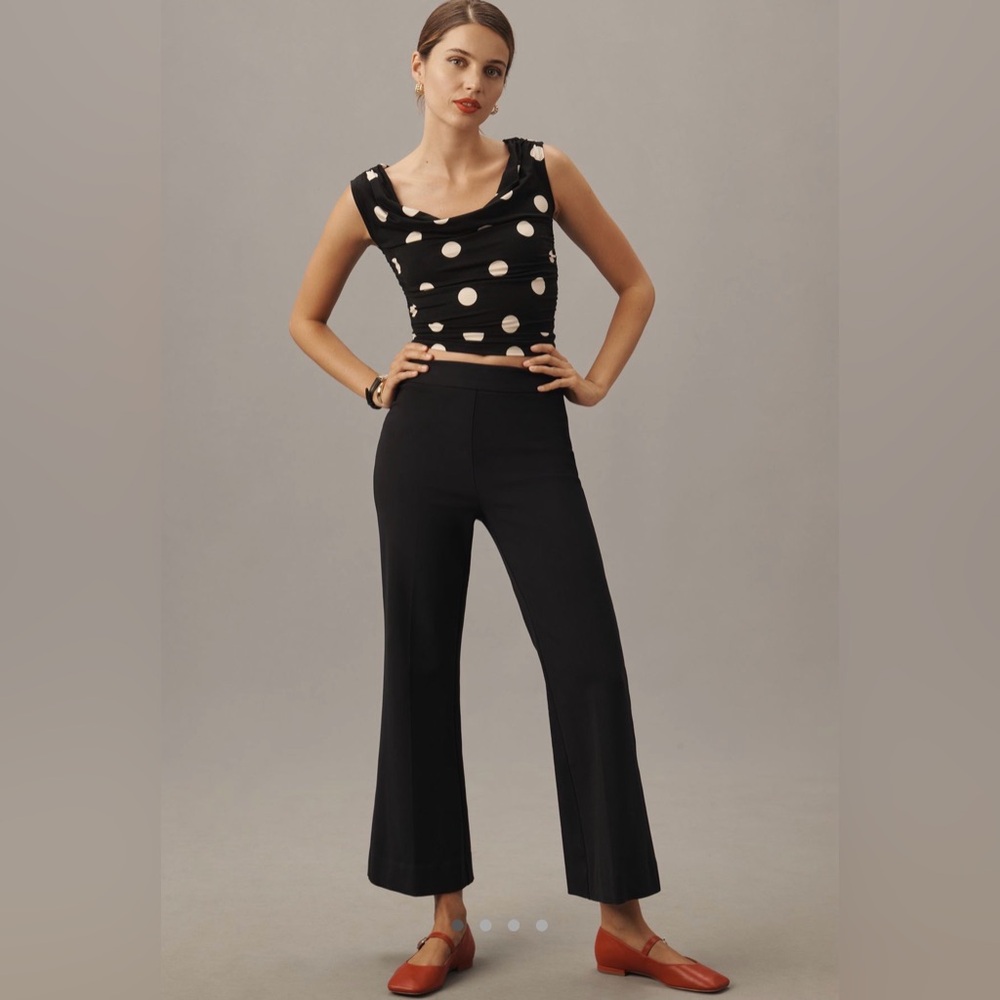 NWT Reformation Tanya Flared Knit Pants Size Medium in Black